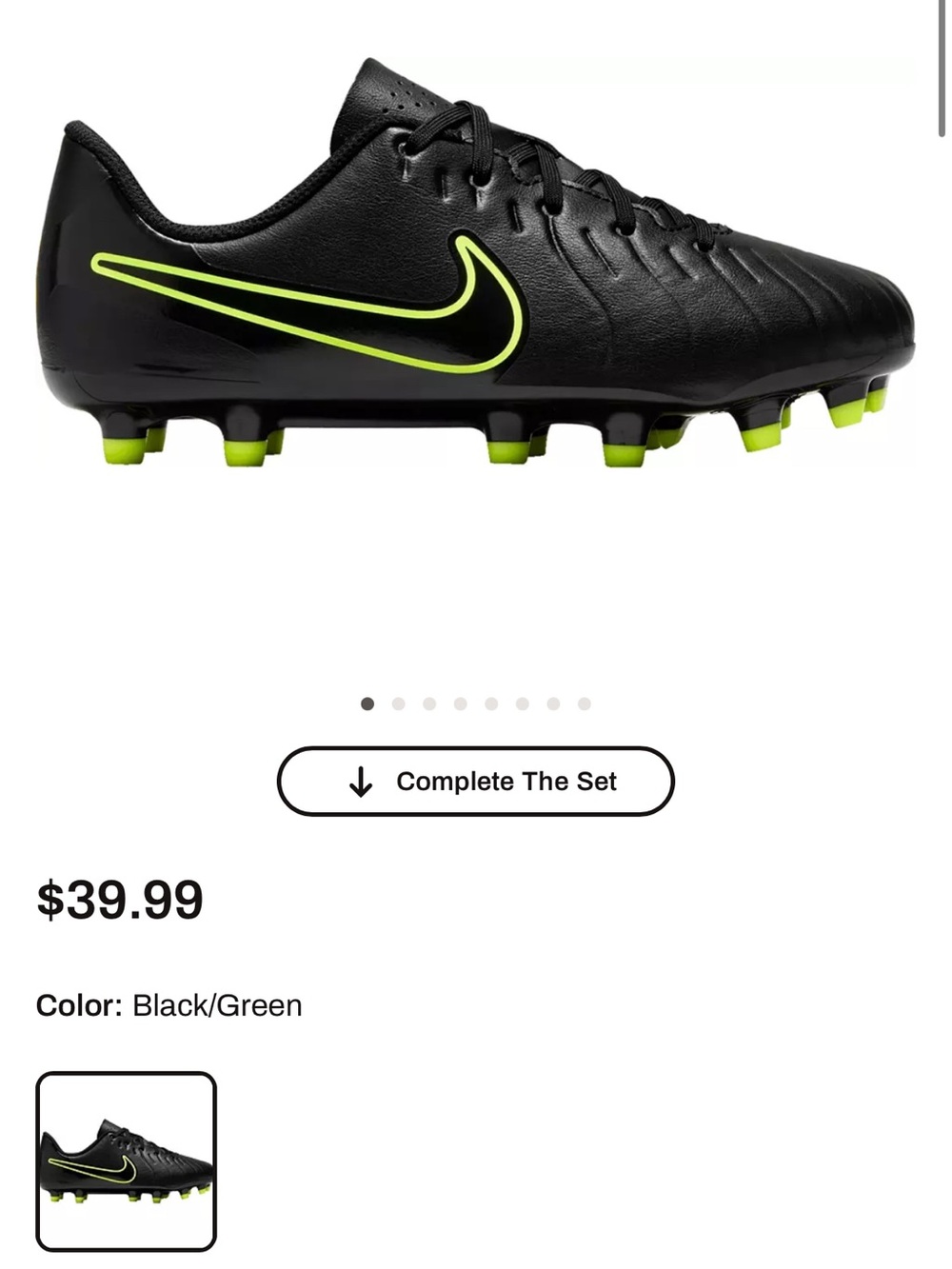 Kids Nike Tiempo Legend 10 Academy Soccer Cleats Black Yellow 1.5Y
